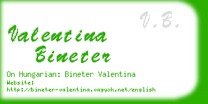 valentina bineter business card